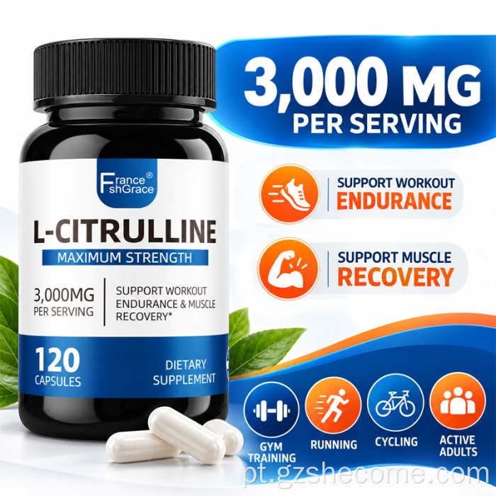 Shecome L-Citrulina Cápsulas Suporte para Recuperação Muscular